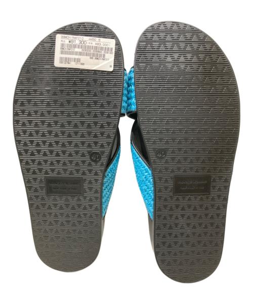 Manolo Blahnik（マノロブラニク）Manolo Blahnik (マノロブラニク) CHILTERN サンダル ブラック×ブルー サイズ:40の古着・服飾アイテム