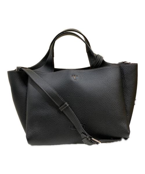 TOD'S（トッズ）TOD'S (トッズ) Tタイムレス ミニ2WAYショルダーバッグ ブラックの古着・服飾アイテム