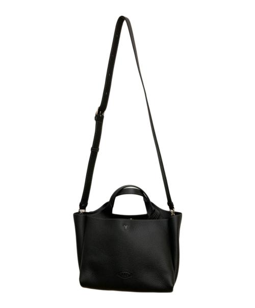 TOD'S（トッズ）TOD'S (トッズ) Tタイムレス ミニ2WAYショルダーバッグ ブラックの古着・服飾アイテム