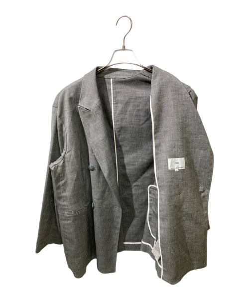 23区（ニジュウサンク）23区 (ニジュウサンク) スラブツイードストレッチ ジャケット グレー サイズ:44の古着・服飾アイテム