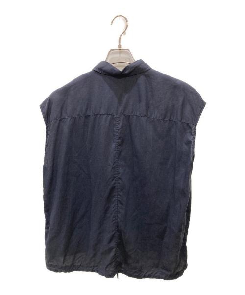 Spick and Span（スピック＆スパン）Spick and Span (スピック＆スパン) リネンブレンドフレンチヘムギャザーシャツ ネイビー サイズ:表記なしの古着・服飾アイテム