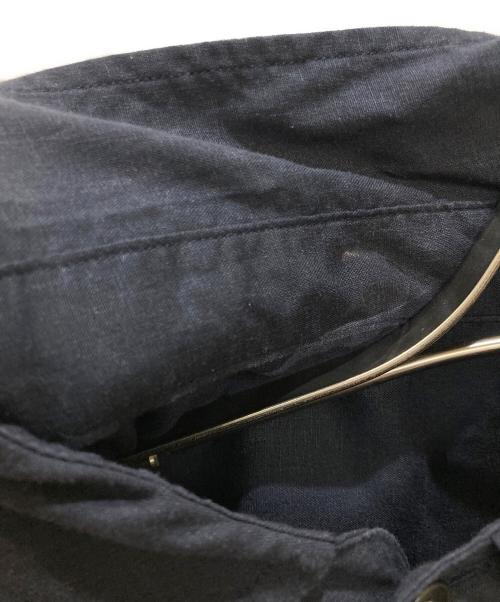 Spick and Span（スピック＆スパン）Spick and Span (スピック＆スパン) リネンブレンドフレンチヘムギャザーシャツ ネイビー サイズ:表記なしの古着・服飾アイテム