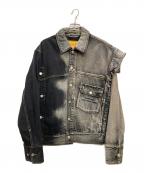 LEVI'S RED×FenG CHen WANGリーバイス レッド×フェンチェンワン）の古着「再構築デザインデニムジャケット」｜グレー
