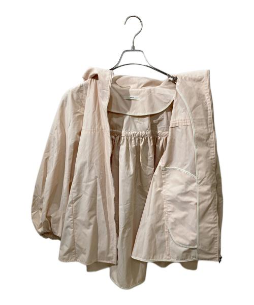 YORI（ヨリ）YORI (ヨリ) バックギャザー 撥水パーカー ピンク サイズ:Freeの古着・服飾アイテム