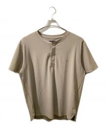 1piu1uguale3（ウノピュウノウグァーレトレ）の古着「ROUND BIG HENLEY T / ラウンドカット ヘンリーネックTシャツ」｜ベージュ