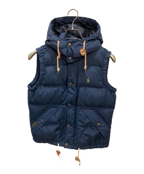 POLO RALPH LAUREN（ポロ・ラルフローレン）POLO RALPH LAUREN (ポロ・ラルフローレン) フードダウンベスト ネイビー サイズ:Mの古着・服飾アイテム