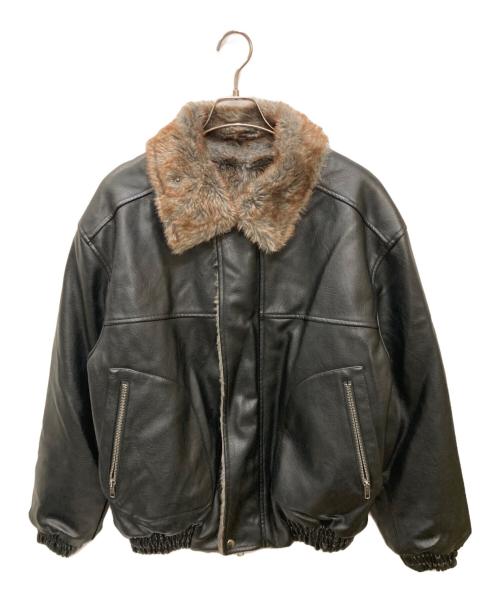 CAMPHOR WOOD（カンファーウッド）CAMPHOR WOOD (カンファーウッド) leather/fur faux reversible flight jacket ブラック サイズ:Mの古着・服飾アイテム