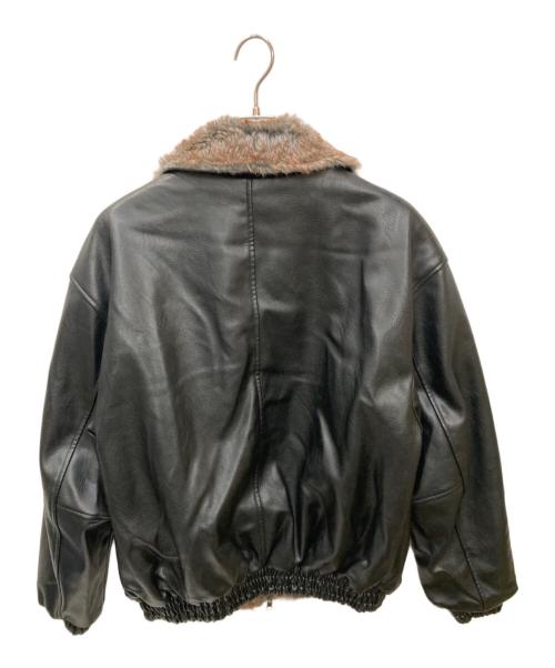 CAMPHOR WOOD（カンファーウッド）CAMPHOR WOOD (カンファーウッド) leather/fur faux reversible flight jacket ブラック サイズ:Mの古着・服飾アイテム