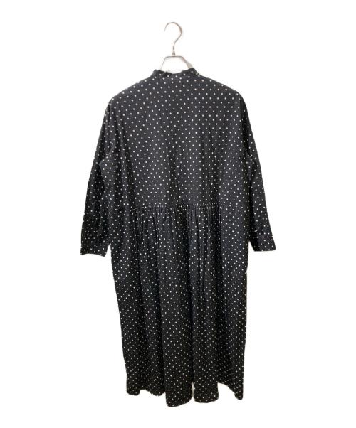 SOIL（ソイル）SOIL (ソイル) ドットギャザーシャツワンピース ブラック サイズ:Mの古着・服飾アイテム