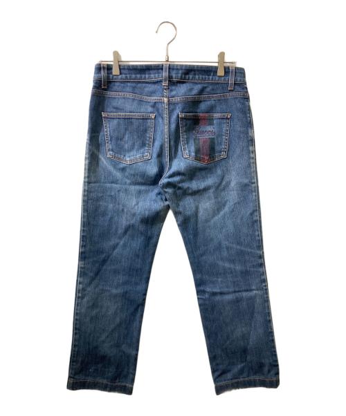 GUCCI（グッチ）GUCCI (グッチ) シェリーラインプリントデニムパンツ インディゴ サイズ:44の古着・服飾アイテム