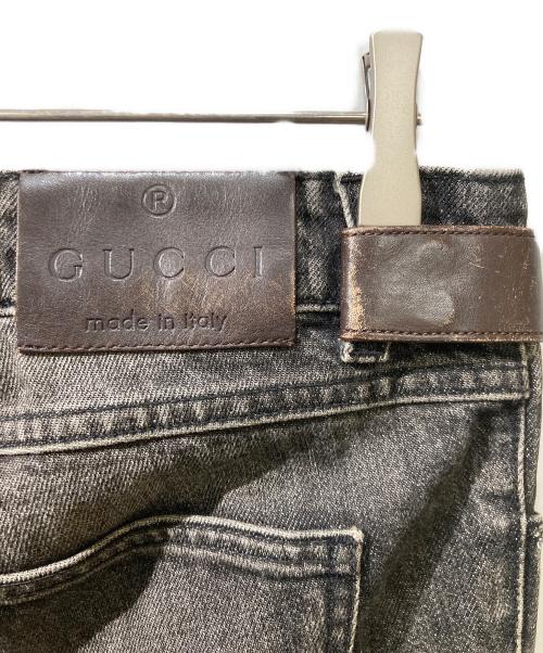 GUCCI（グッチ）GUCCI (グッチ) ホースビットベルトデニムパンツ ブラック サイズ:42の古着・服飾アイテム