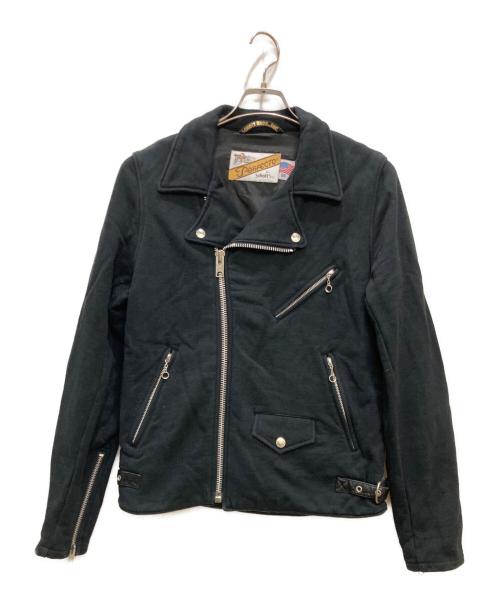 Schott（ショット）Schott (ショット) スウェットダブルライダースジャケット ブラック サイズ:38の古着・服飾アイテム