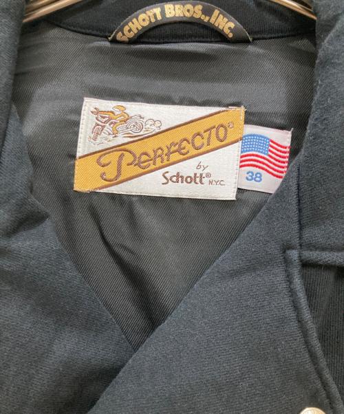 Schott（ショット）Schott (ショット) スウェットダブルライダースジャケット ブラック サイズ:38の古着・服飾アイテム