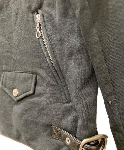 Schott（ショット）Schott (ショット) スウェットダブルライダースジャケット ブラック サイズ:38の古着・服飾アイテム