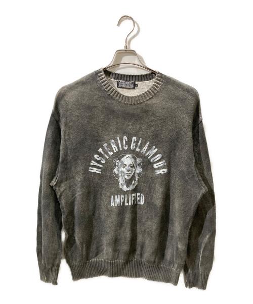 Hysteric Glamour（ヒステリックグラマー）Hysteric Glamour (ヒステリックグラマー) AMPLIFIEDセーター グレー サイズ:Lの古着・服飾アイテム