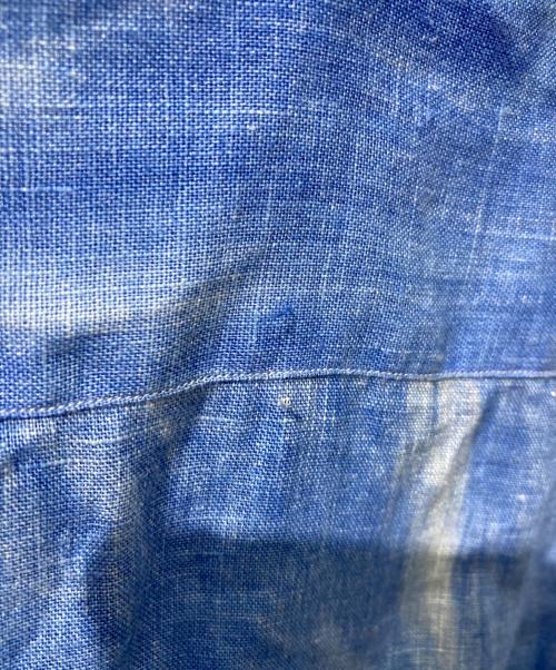 giannetto（ジャンネット）giannetto (ジャンネット) slim fit/カッタウェイカラーリネンシャツ ブルー サイズ:41/16の古着・服飾アイテム