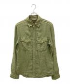 NIGEL CABOURNナイジェルケーボン）の古着「リネンシャツ」｜グリーン