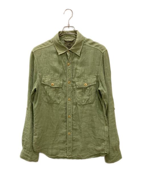 NIGEL CABOURN（ナイジェルケーボン）NIGEL CABOURN (ナイジェルケーボン) リネンシャツ グリーン サイズ:48の古着・服飾アイテム