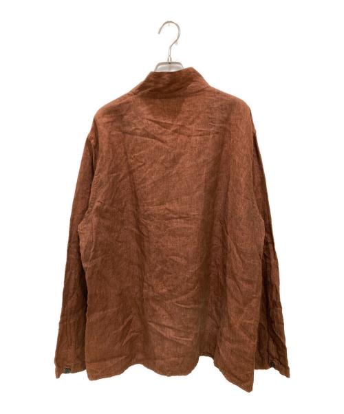 confect（コンフェクト）confect (コンフェクト) スタンドカラーリネンジャケット ブラウン サイズ:4の古着・服飾アイテム