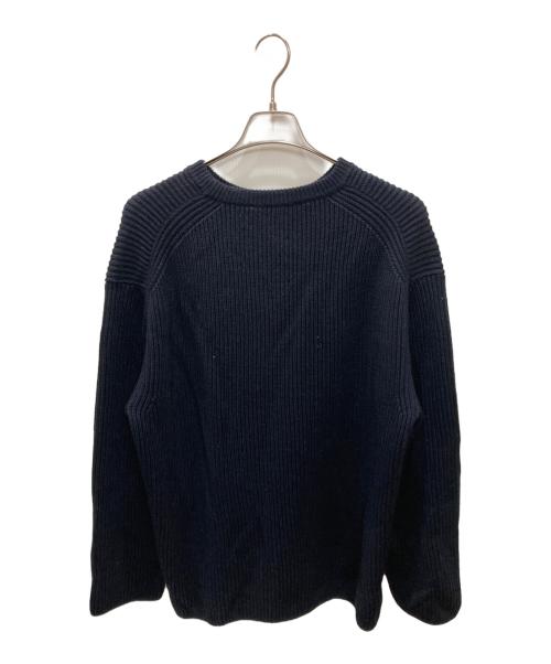 BATONER（バトナ―）BATONER (バトナ―) SOLID WOOL RIB CREW NECK / リブクルーネックウールニット ネイビー サイズ:3の古着・服飾アイテム