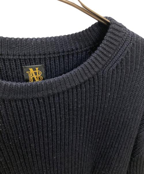 BATONER（バトナ―）BATONER (バトナ―) SOLID WOOL RIB CREW NECK / リブクルーネックウールニット ネイビー サイズ:3の古着・服飾アイテム