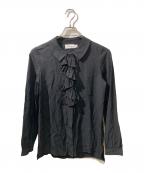 COACHコーチ）の古着「ドットフリルブラウス / Ruffle Neck Blouse」｜ブラック
