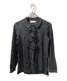 COACH（コーチ）の古着「ドットフリルブラウス / Ruffle Neck Blouse」｜ブラック