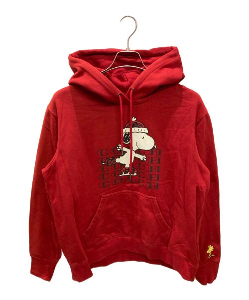 COACH（コーチ）COACH (コーチ) PEANUTS (ピーナッツ) スヌーピー アイス スケート フーディー レッド サイズ:XSの古着・服飾アイテム