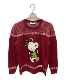 COACH×PEANUTS（コーチ×ピーナッツ）の古着「スヌーピー セーター」｜レッド