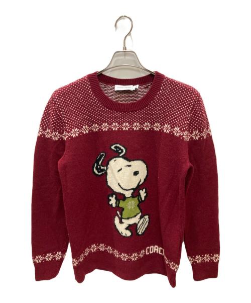 COACH（コーチ）COACH (コーチ) PEANUTS (ピーナッツ) スヌーピー セーター レッド サイズ:XSの古着・服飾アイテム