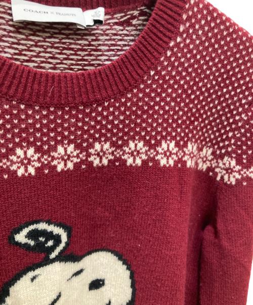 COACH（コーチ）COACH (コーチ) PEANUTS (ピーナッツ) スヌーピー セーター レッド サイズ:XSの古着・服飾アイテム