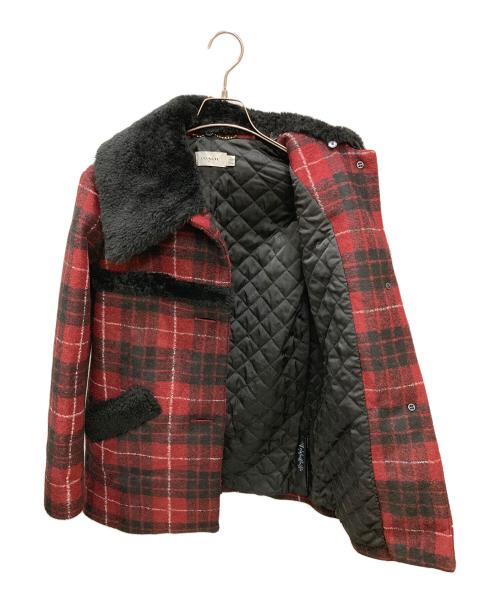 COACH（コーチ）COACH (コーチ) チェックコート レッドの古着・服飾アイテム