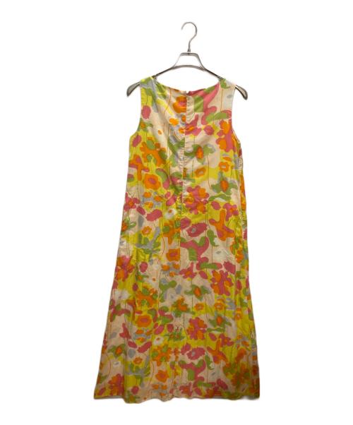 marimekko（マリメッコ）marimekko (マリメッコ) 総柄ノースリーブワンピース オレンジ サイズ:Mの古着・服飾アイテム