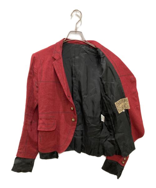 NEMETH（ネメス）NEMETH (ネメス) デザインジャケット・サルエパンツ リネンセットアップ レッド サイズ:SSの古着・服飾アイテム