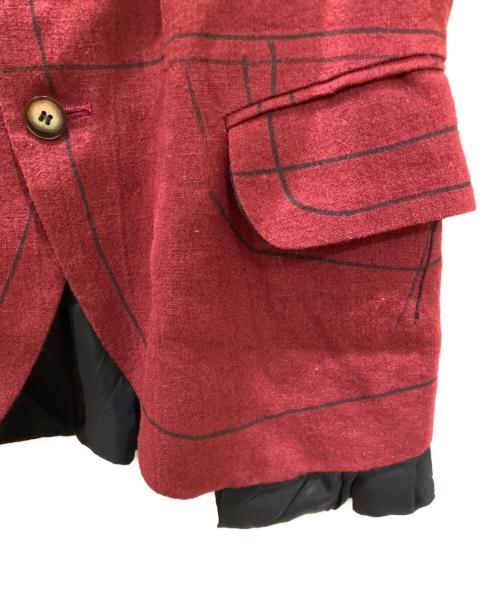NEMETH（ネメス）NEMETH (ネメス) デザインジャケット・サルエパンツ リネンセットアップ レッド サイズ:SSの古着・服飾アイテム
