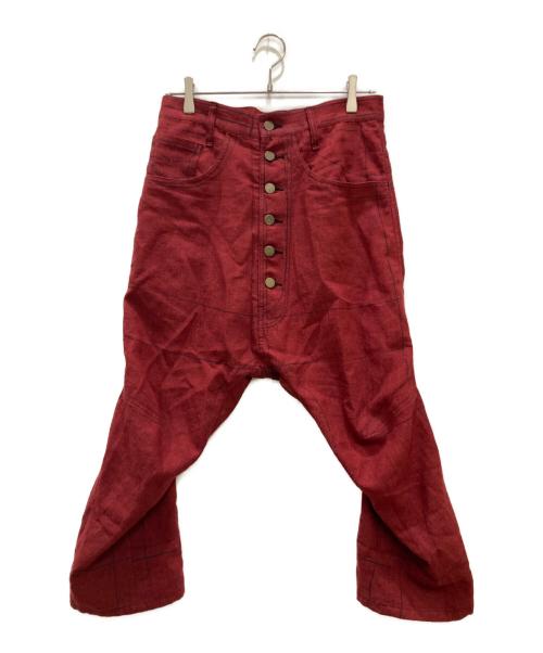 NEMETH（ネメス）NEMETH (ネメス) デザインジャケット・サルエパンツ リネンセットアップ レッド サイズ:SSの古着・服飾アイテム