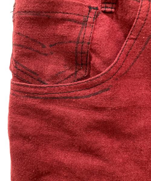 NEMETH（ネメス）NEMETH (ネメス) デザインジャケット・サルエパンツ リネンセットアップ レッド サイズ:SSの古着・服飾アイテム