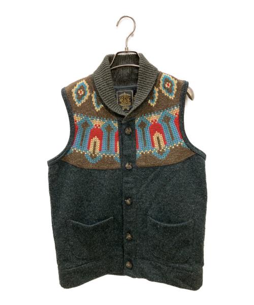 GYPSY & SONS（ジプシーアンドサンズ）GYPSY & SONS (ジプシーアンドサンズ) 刺繍ネイティブベスト / カウンチンベスト グレー サイズ:Mの古着・服飾アイテム