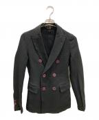 COMME des GARCONS HOMME PLUSコムデギャルソンオムプリュス）の古着「ポリ縮絨ダブルボタンジャケット」｜ブラック