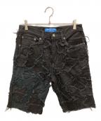 INNOCENCE NYCイノセンス ニューヨーク）の古着「PATCHWORK DENIM SHORTS」｜ブラック