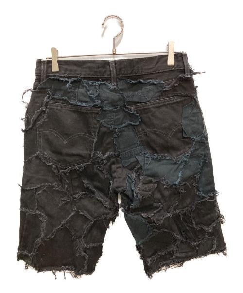 INNOCENCE NYC（イノセンス ニューヨーク）INNOCENCE NYC (イノセンス ニューヨーク) PATCHWORK DENIM SHORTS ブラック サイズ: 76cm (W30)の古着・服飾アイテム