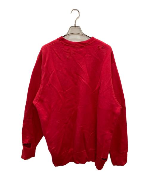 KOLOR（カラー）KOLOR (カラー) ダメージ加工スウェット レッド サイズ:4の古着・服飾アイテム