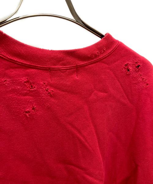 KOLOR（カラー）KOLOR (カラー) ダメージ加工スウェット レッド サイズ:4の古着・服飾アイテム