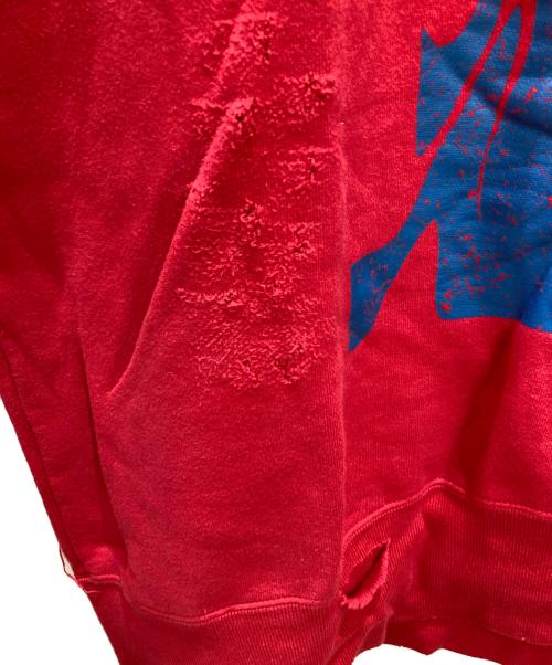 KOLOR（カラー）KOLOR (カラー) ダメージ加工スウェット レッド サイズ:4の古着・服飾アイテム