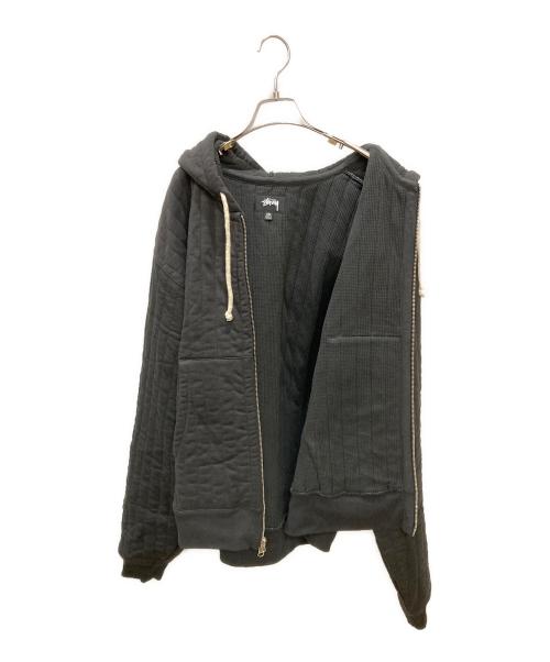 stussy（ステューシー）stussy (ステューシー) VERTICAL QUILTED ZIP HOODIE グレー サイズ:XXLの古着・服飾アイテム