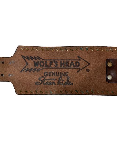 WOLF'S HEAD（ウルフズヘッド）WOLF'S HEAD (ウルフズヘッド) 1piu1uguale3 (ウノピュウノウグァーレトレ) スタッズレザーブレスレット ブラウンの古着・服飾アイテム