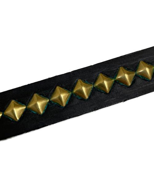 WOLF'S HEAD（ウルフズヘッド）WOLF'S HEAD (ウルフズヘッド) 1piu1uguale3 (ウノピュウノウグァーレトレ) スタッズレザーナローブレスレット ブラウンの古着・服飾アイテム