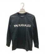 1piu1uguale3ウノピュウノウグァーレトレ）の古着「ロゴ長袖Tシャツ」｜ブラック