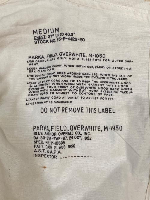 US ARMY（ユーエスアーミー）US ARMY (ユーエスアーミー) 50S スノーパーカー ホワイト サイズ:Mの古着・服飾アイテム