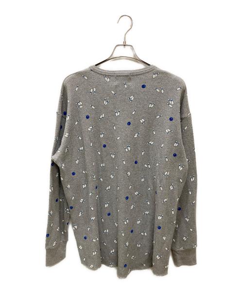 TUITACI（ツイタチ）TUITACI (ツイタチ) ボーリングワッフルヘンリーネックカットソー グレー サイズ:Mの古着・服飾アイテム